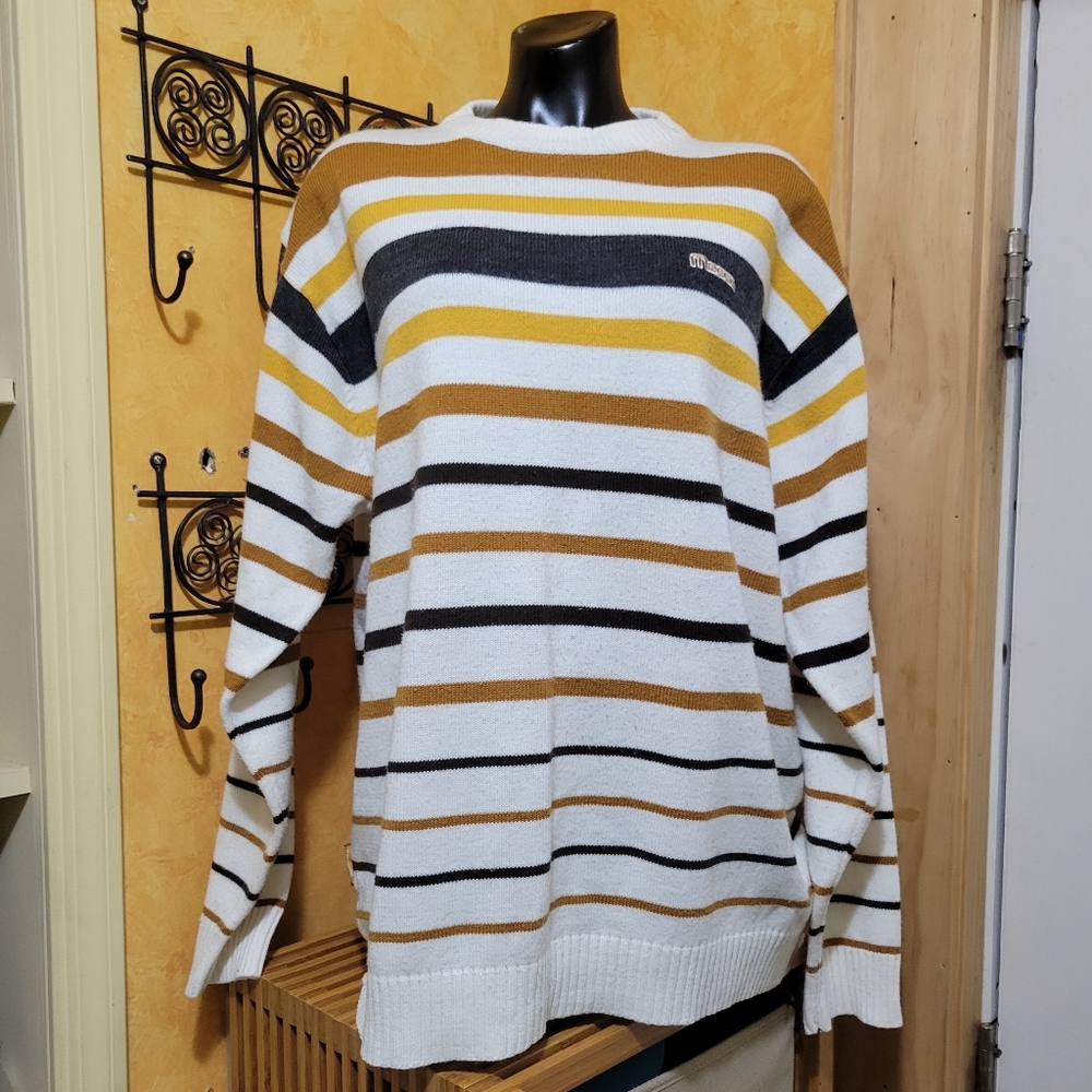 Vintage Y2K Mecca Crewneck Striped Sweater Men's XL